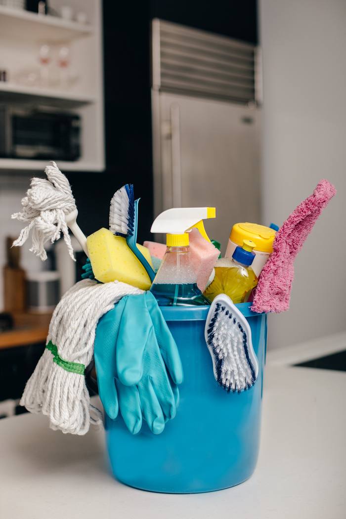 Cleaning supplies used for a move-in move-out clean
